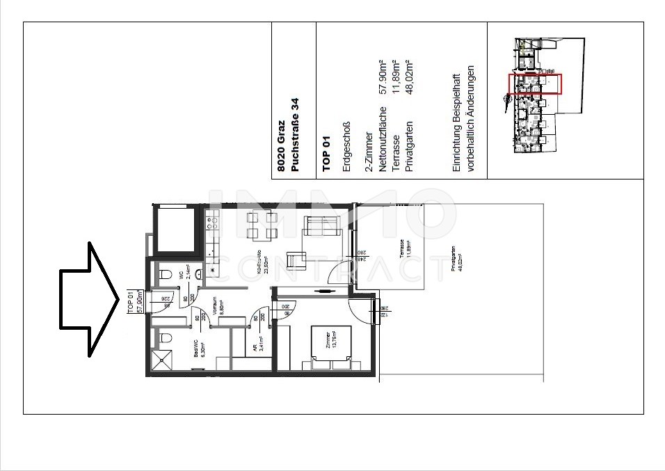 Erstbezug ab 01.10.2025: gefrderte 2 Zimmer Wohnung mit EIGENGARTEN in ruhiger, zentraler Lage - Puchstrae 34 - Top 01 /  / 8020 Graz / Bild 7