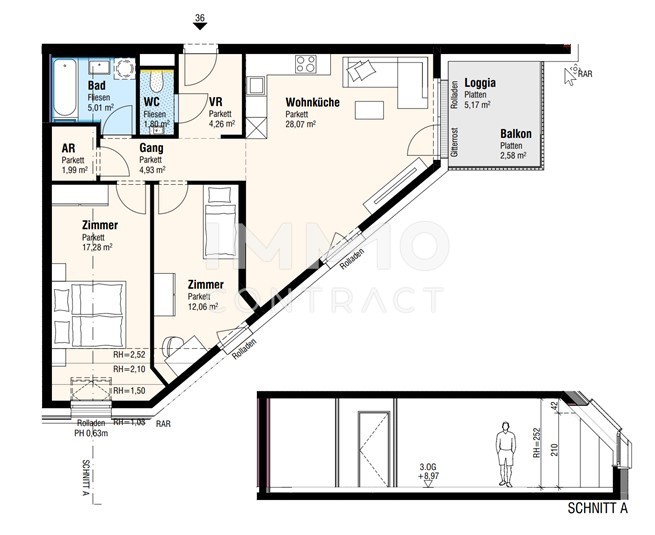ERSTBEZUG Neubau Dachgeschowohnung 
mit Loggia und Balkon /  / 2326 Lanzendorf / Bild 4