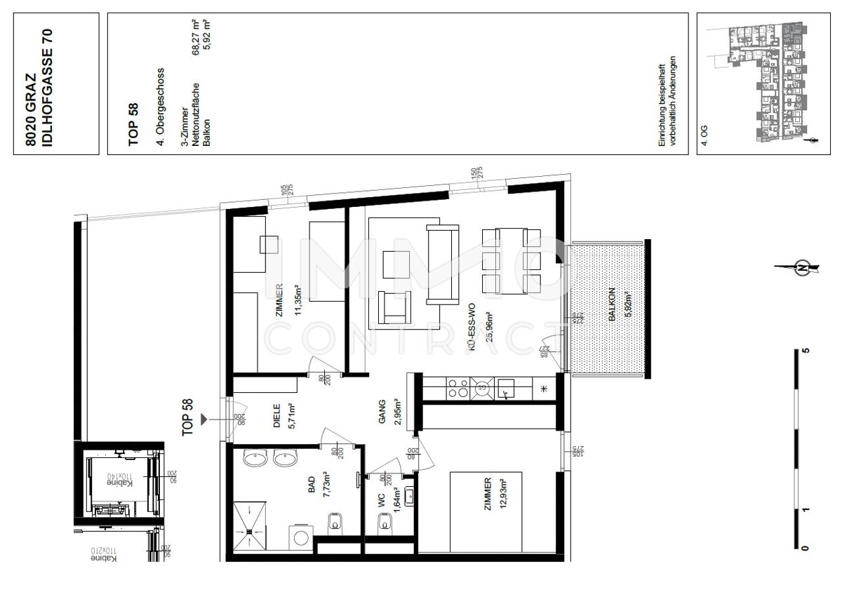 Neuwertige - geförderte 3 Zimmer Wohnung mit Balkon in zentraler Lage - Idlhofgasse 70 - Top 58 / / 8020 Graz / Bild 0