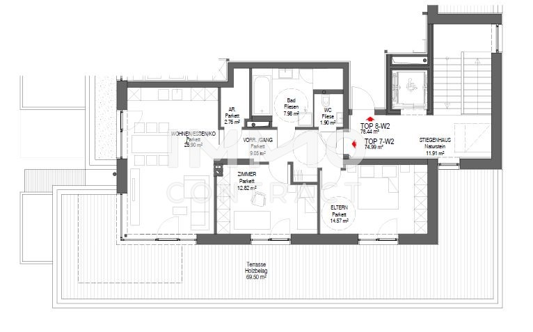 Mehr Als Wohnen ENTFALTEN SIE IHRE WOHNTRUME Wohnung WB 2 Top 7 74,98 m mit groer Dachterrasse /  / 3251 Purgstall an der Erlauf / Bild 6
