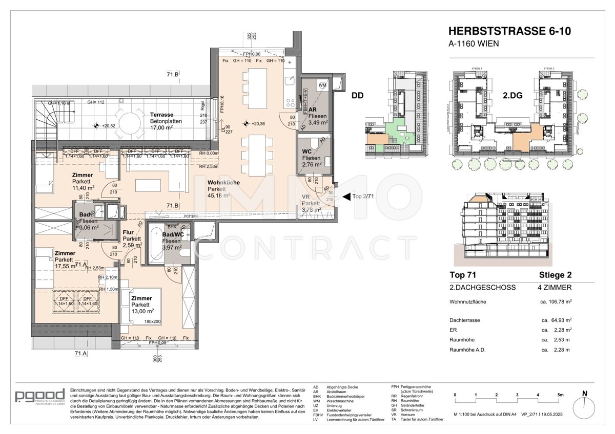 Licht- und sonnendurchflutetes Penthouse mit 65 qm Dachterrasse (Neubau, Erstbezug) /  / 1160 Wien / Bild 1