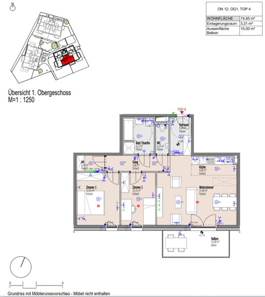 3-Zimmer-Sdbalkon-Wohnung fr Sonnenhungrige - Erstbezug - Provisionsfrei /  / 2700 Wiener Neustadt / Bild 1