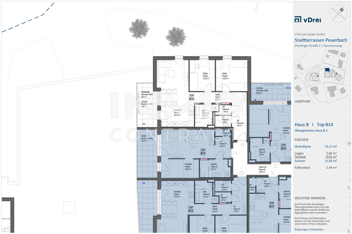 Elegante 3-Zi Wohnung mit schner Freiflche in den STADTTERRASSEN PEUERBACH - provisionsfrei!  ** JETZT FRHKUFER-RABATT!** /  / 4722 Peuerbach / Bild 1