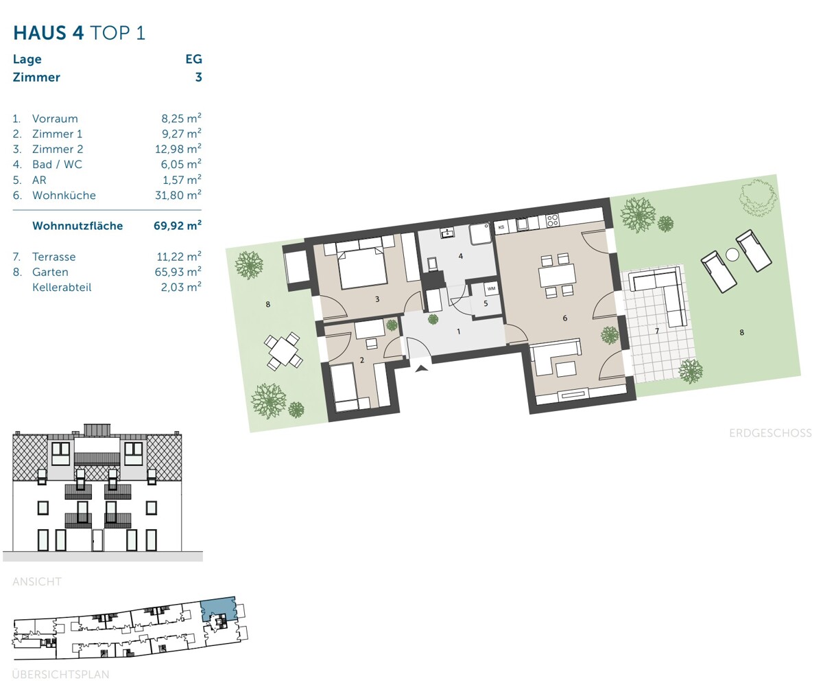 provisionsfreie & elegante 3-Zimmer-Wohnung mit sonniger Terrasse & privatem Garten /  / 1220 Wien / Bild 7