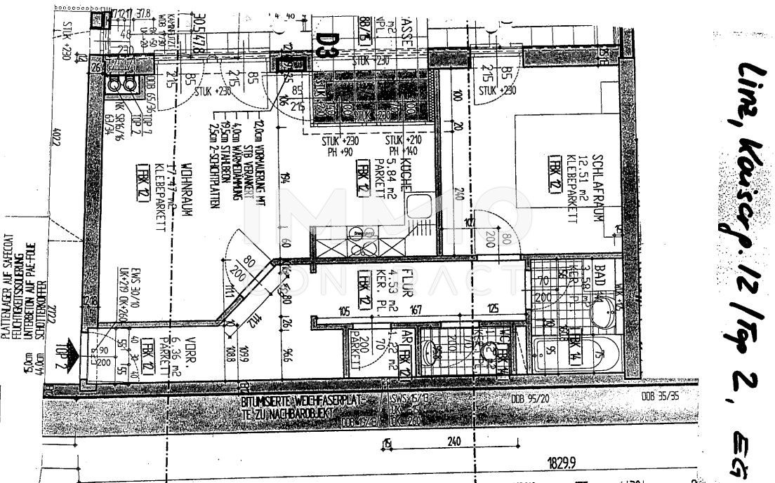Ruhige und sonnige 2-Zimmer Wohnung mit Terrasse in der Kaisergasse 12 - 14 ,  Top 2 /  / 4020 Linz / Bild 9