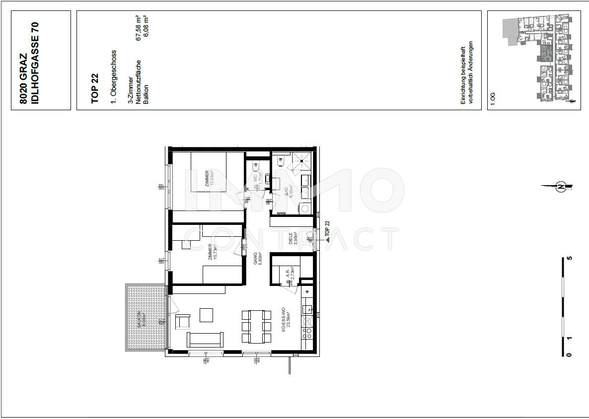 Neuwertige - gefrderte 3 Zimmer Wohnung  mit Balkon in zentraler Lage - Idlhofgasse 70 - Top 22 /  / 8020 Graz / Bild 8