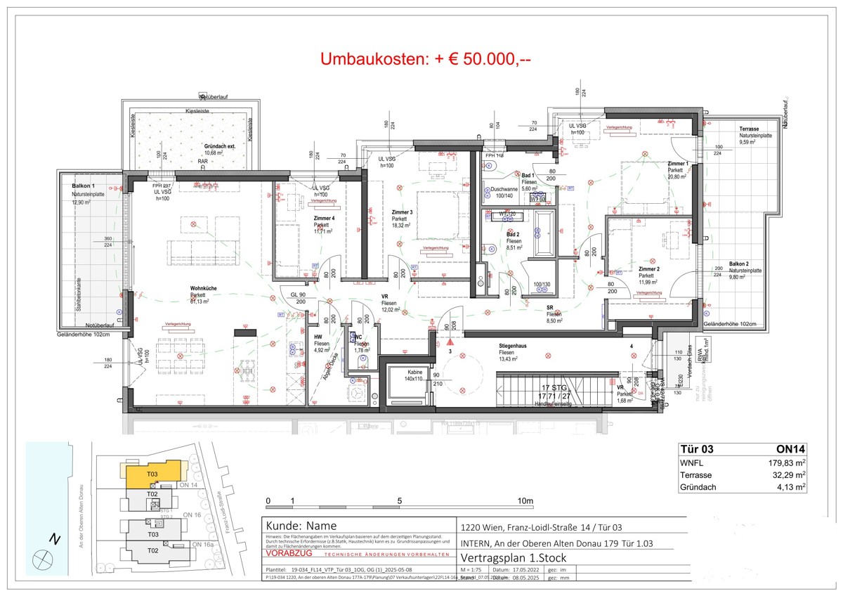 Traumlage Alte Donau: 5-Zimmer-Wohnung mit Wasserblick & Designerkche ? Provisionsfrei /  / 1220 Wien / Bild 2