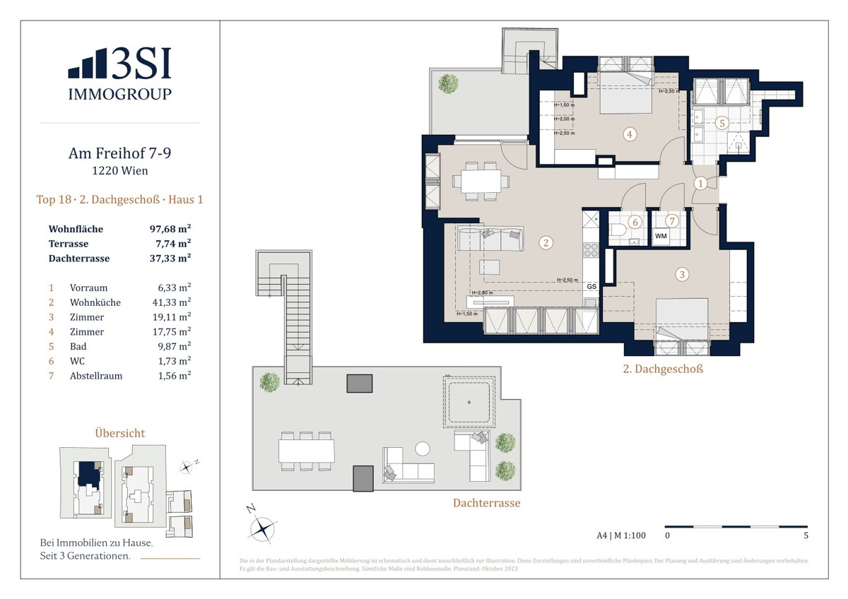 Erstbezug! Exklusive Dachterrassenwohnung  Nhe u1 Kagranerplatz /  / 1220 Wien / Bild 6