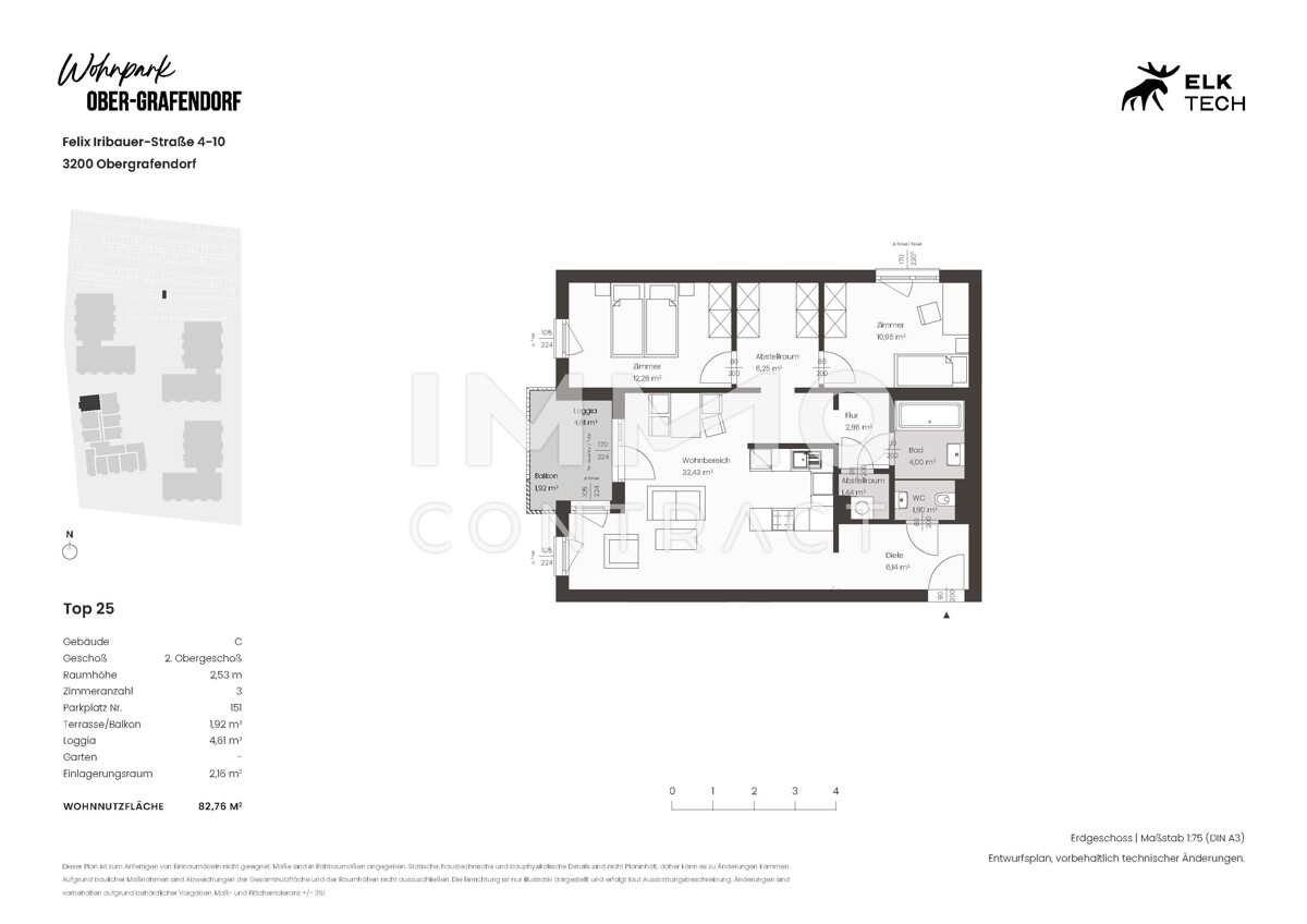 3ZI - 82,76qm - West-Balkon - Vorsorgewohnung, Anlage in kolog. NEUBAU /  / 3100 St.Plten / Bild 1