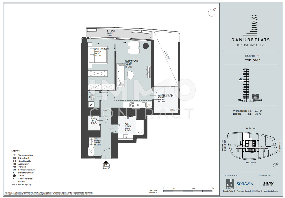 DANUBEFLATS. NEU - 30. Stock! Einmalig - Groe 2 Zimmer Wohnung. Wie im Urlaub - Elevate your Lifestyle /  / 1220 Wien / Bild 6