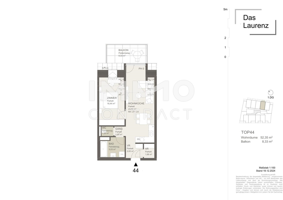 ERSTBEZUG Top Wohnung U3 2 Zimmer + Balkon - 1 bedroom apartment + balcony U3 = DAS LAURENZ= /  / 1110 Wien / Bild 1