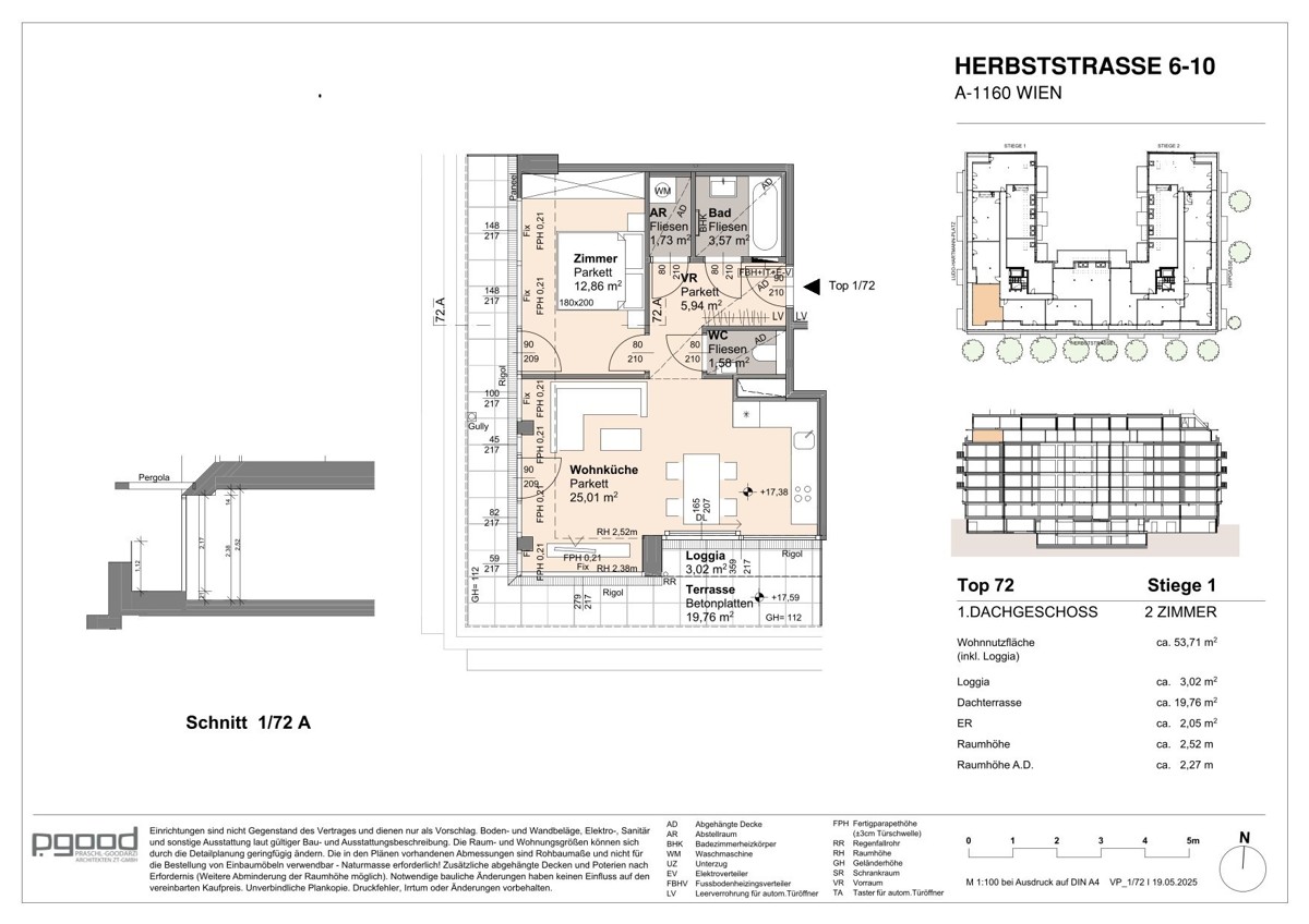 Exklusive 2 Zimmer Wohnung mit Dachterrasse - Sonne tanken: U6 Burggasse /  / 1160 Wien / Bild 5