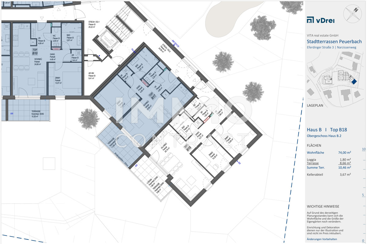 Elegante 3-Zi Wohnung in den STADTTERRASSEN PEUERBACH - provisionsfrei!  ** JETZT FRHKUFER-RABATT!** /  / 4722 Peuerbach / Bild 2