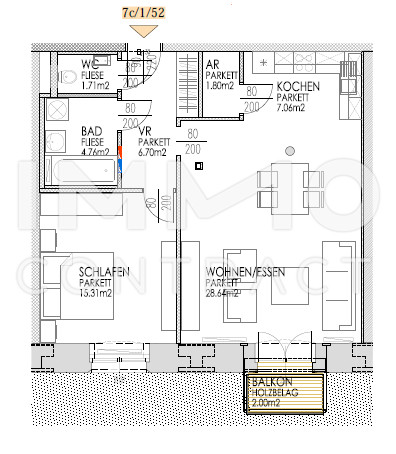 Ideale 2-Zimmer Wohnung mit Balkon im Palais Zollamt zu vermieten! /  / 4020 Linz / Bild 6