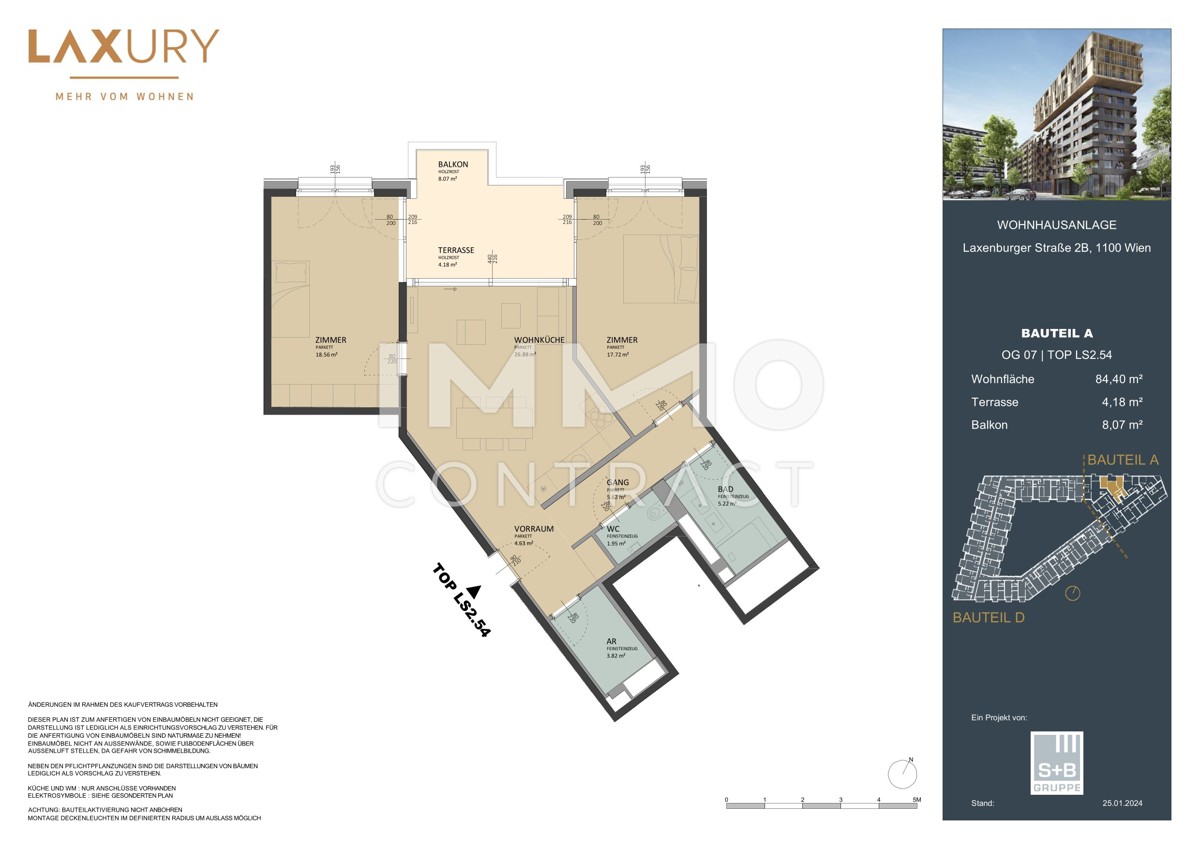 Neubau Erstbezug: Hauptbahnhof: Dreizimmer-Wohnung - PROVISIONSFREI /  / 1100 Wien / Bild 1