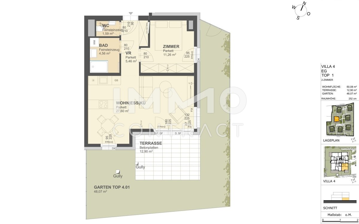 KREMSER WOHNDOMIZIL
2Zi- 50qm- Gartenwohnung, Lift, Tiefgarage, in beliebter Grnruhelage /  / 3500 Krems / Bild 1