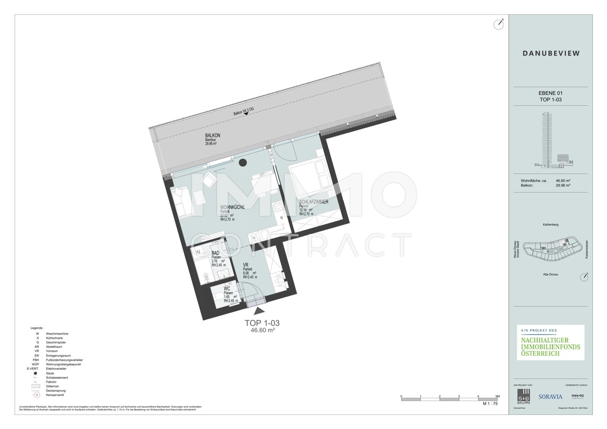 Provisionsfrei! Stylische 2 Zimmer Wohnung mit Balkon /  / 1220 Wien, Donaustadt / Bild 5
