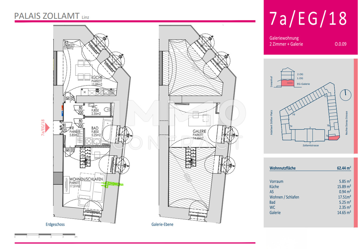 Moderne Galeriewohnung  in der Zollamtstrae 7 "Palais Zollamt" - W7a.18 /  / 4020 Linz / Bild 9