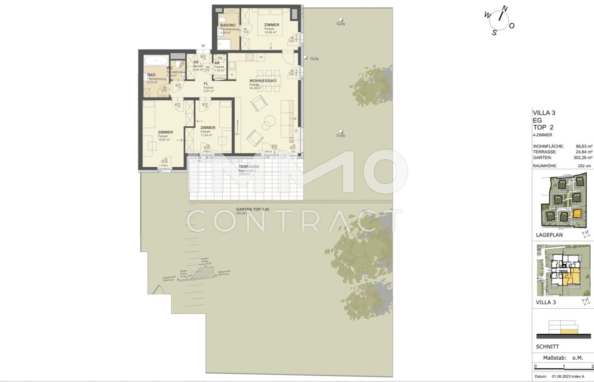 KREMSER WOHNDOMIZIL
4Zi- 97qm- Gartenwohnung, 2Bder, Lift, Tiefgarage, in beliebter Grnruhelage /  / 3500 Krems / Bild 1