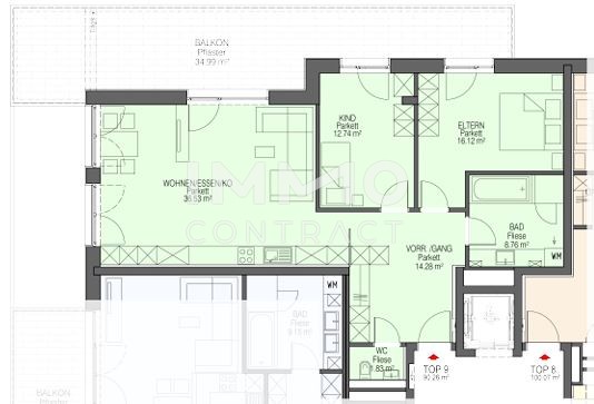 Mehr Als Wohnen ENTFALTEN SIE IHRE WOHNTRUME Wohnung WB 1 Top 9 90,26 m mit Balkon u. Loggia /  / 3251 Purgstall an der Erlauf / Bild 4