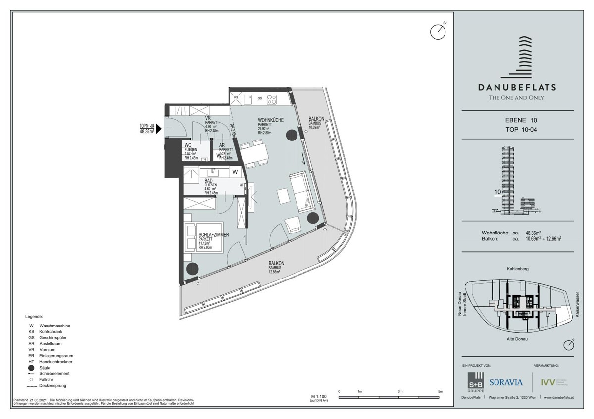 DANUBEFLATS. Schnppchen Hit - Einmalig - Groe 2 Zimmer Wohnung. Wie im Urlaub - Elevate your Lifestyle /  / 1220 Wien / Bild 5