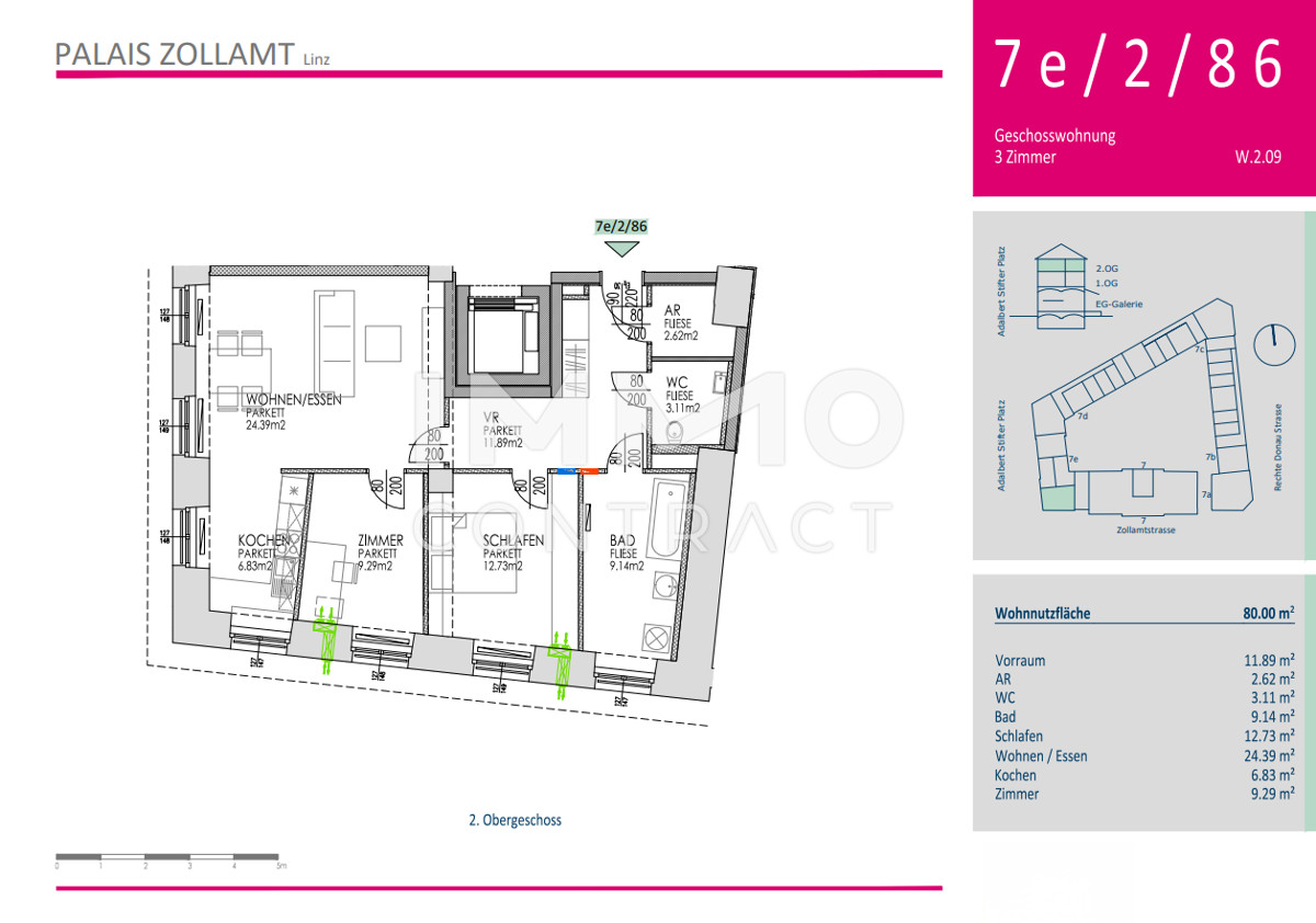 Ideale  3 Zimmer  Wohnung  in der Zollamtstrae 7  zu vermieten /  / 4020 Linz / Bild 2