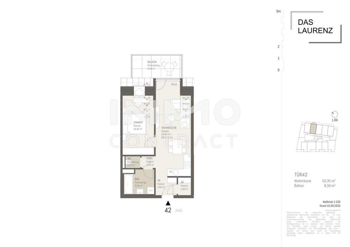 2 Zimmer + Balkon - 1 bedroom apartment + balcony  ERSTBEZUG =Das Laurenz= Top Weitblick Wohnung U3 /  / 1110 Wien / Bild 1
