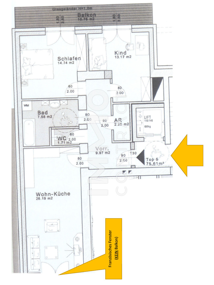 Tolle 3-Zimmer Balkonwohnung in der  Drouotstrae 4 - Top 5 - ideal fr "WGs" /  / 4020 Linz / Bild 6