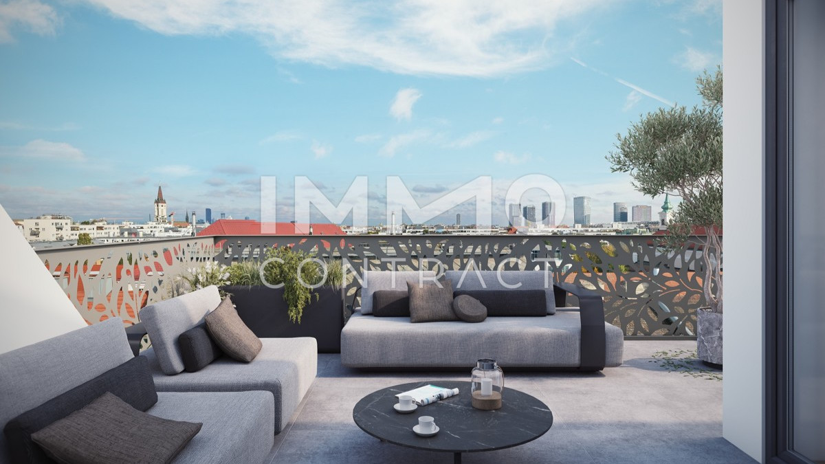 Au�ergew�hnliche Architektur im Neubau mit hohen Decken! 2 Terrassen auf Wohnebene! Provisionsfrei