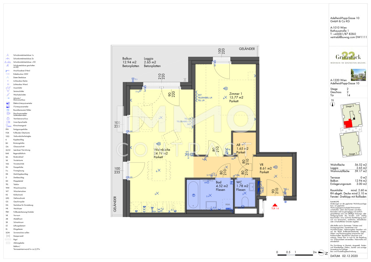 Helle 2-Zimmer-Wohnung mit Balkon & Loggia im Grünen ? 22. Bezirk, Adelheid-Popp-Gasse /  / 1220 Wien / Bild 3