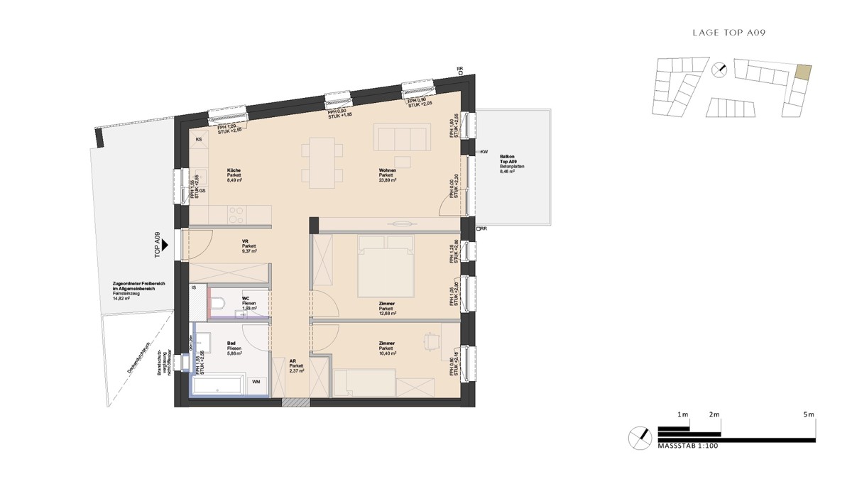 Einzigartiger Wohnstil - 3-Zimmer Wohnung - leistbar & provisionsfrei! /  / 4030 Linz / Bild 1