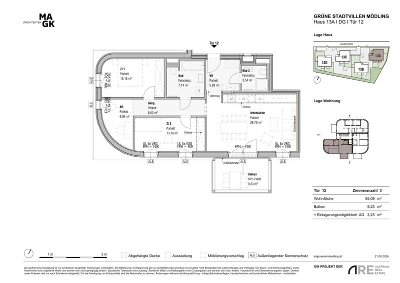 Mehr Raum fürs Leben ? 3-Zimmer-Wohnung in den Grünen Stadtvillen! Provisionsfreie Vergabe! / / 2340 Mödling / Bild 7