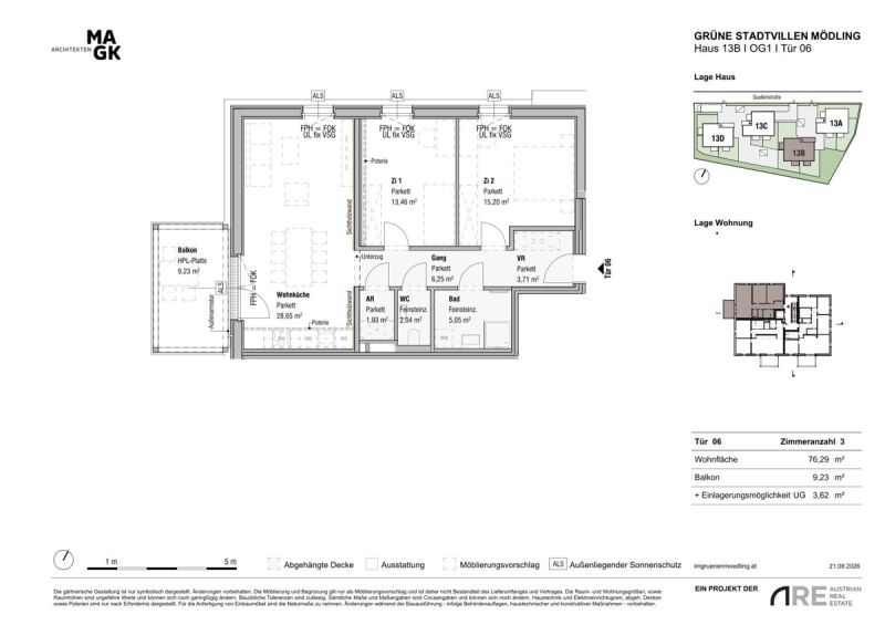 Mehr Raum f�rs Leben ? 3-Zimmer-Wohnung in den Gr�nen Stadtvillen! Provisionsfreie Vergabe! /  / 2340&nbsp;M�dling / Bild 7