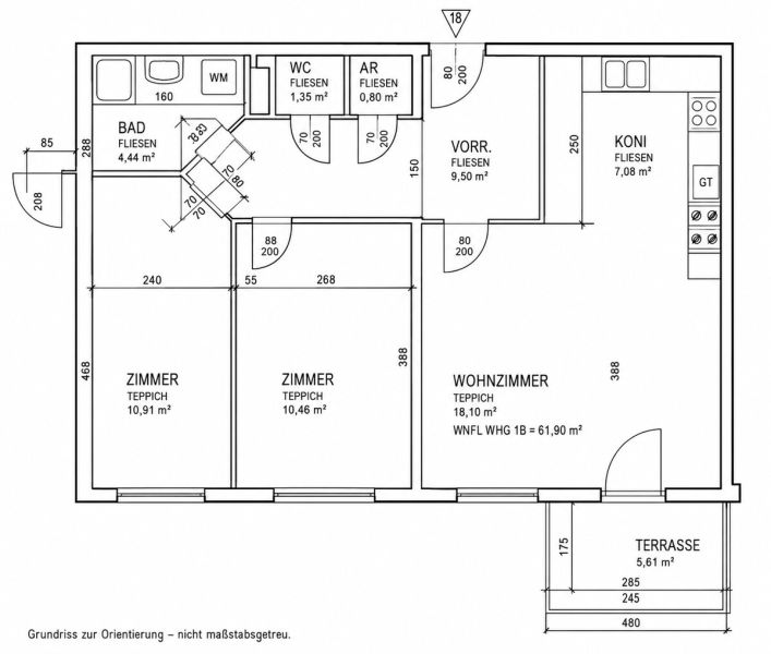 Wohnen in Brunn am Gebirge ? 3 Zimmer mit Balkon, eigenem Parkplatz und tolle Infrastruktur! /  / 2345&nbsp;Brunn am Gebirge / Bild 8