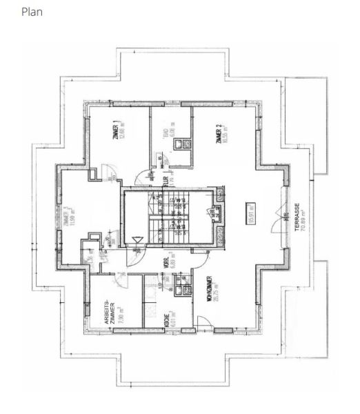 Penthouse-Wohnung im gesamten obersten Stockwerk mit einer rundumlaufenden Dachterrasse in Baden /  / 2500 Baden / Bild 10