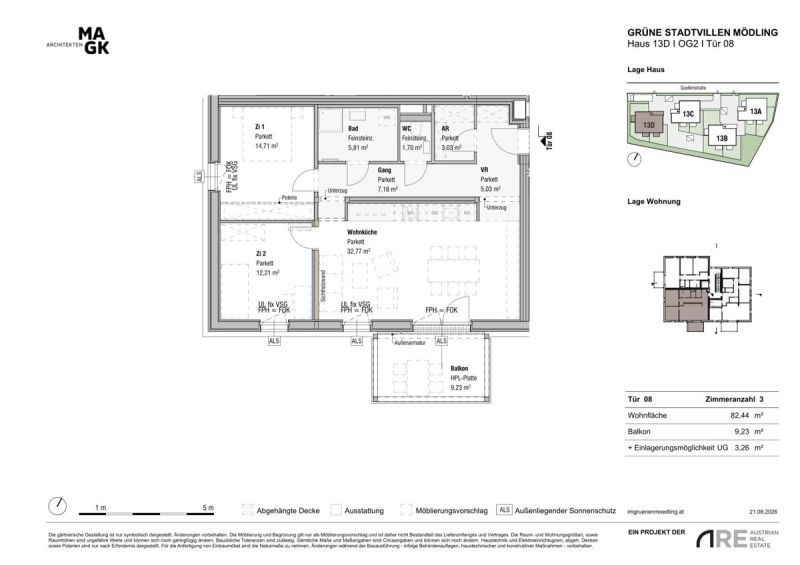 Mehr Raum f�rs Leben ? 3-Zimmer-Wohnung in den Gr�nen Stadtvillen! Provisionsfreie Vergabe! /  / 2340&nbsp;M�dling / Bild 8