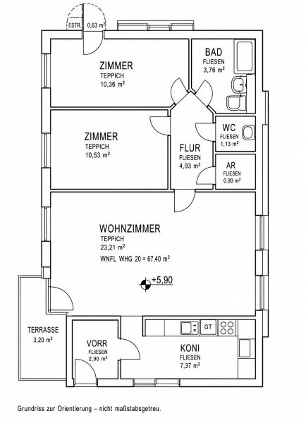 Wohnen in Brunn am Gebirge ? 3 Zimmer mit Balkon, eigenem Parkplatz und tolle Infrastruktur! / / 2345 Brunn am Gebirge / Bild 8