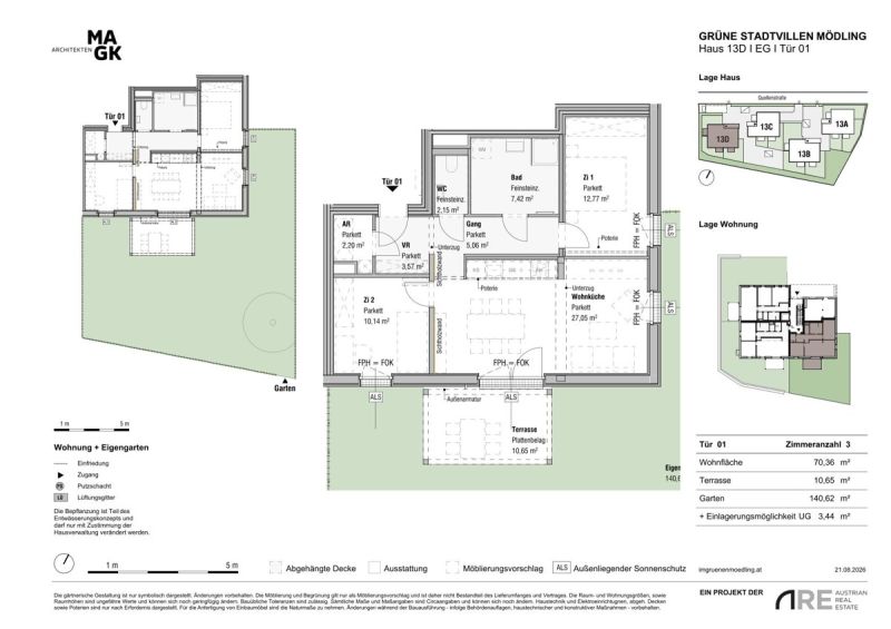 Mehr Raum f�rs Leben ? 3-Zimmer-Wohnung in den Gr�nen Stadtvillen! Provisionsfreie Vergabe! /  / 2340&nbsp;M�dling / Bild 7