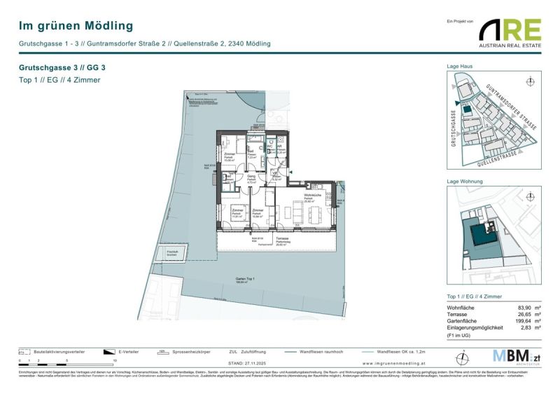 Vier Zimmer und Platz für alles was das Leben mit sich bringt - Familie, Freunde, Homeoffice usw. / / 2340 Mödling / Bild 1