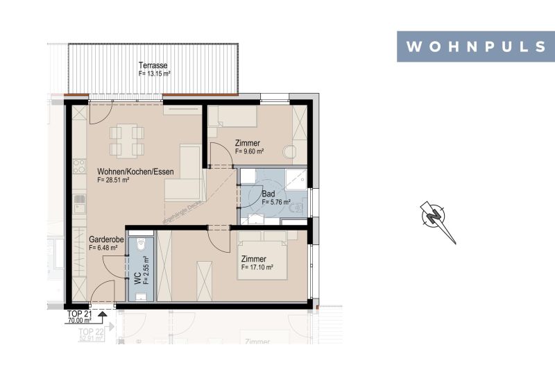 Moderne 3-Zimmer-Neubauwohnung mit gro�z�giger Terrasse in Oberperfuss zu kaufen! Provisionsfrei! /  / 6173&nbsp;Oberperfuss / Bild 3