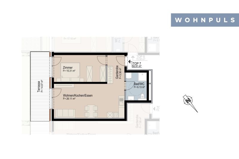 Exklusiv und wertbest�ndig! Moderne 2-Zimmer-Neubauwohnung mit Terrasse in Oberperfuss zu kaufen /  / 6173&nbsp;Oberperfuss / Bild 1