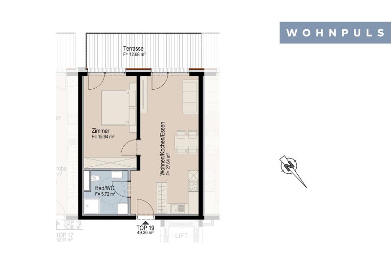 Exklusiv und wertbest�ndig! Moderne 2-Zimmer-Neubauwohnung mit Terrasse in Oberperfuss zu kaufen /  / 6173&nbsp;Oberperfuss / Bild 2