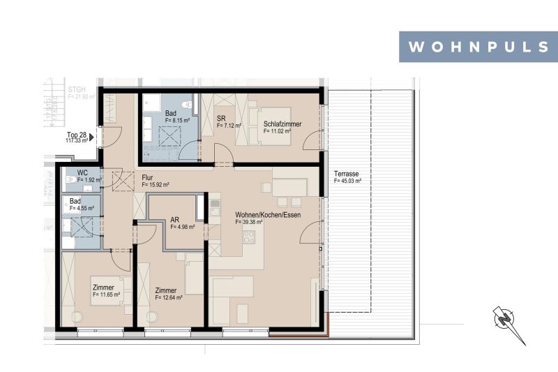 Neubau Dachgeschossjuwel mit Panoramablick, 4 Zimmern und gro�z�giger Terrasse in Oberperfuss! /  / 6173&nbsp;Oberperfuss / Bild 3