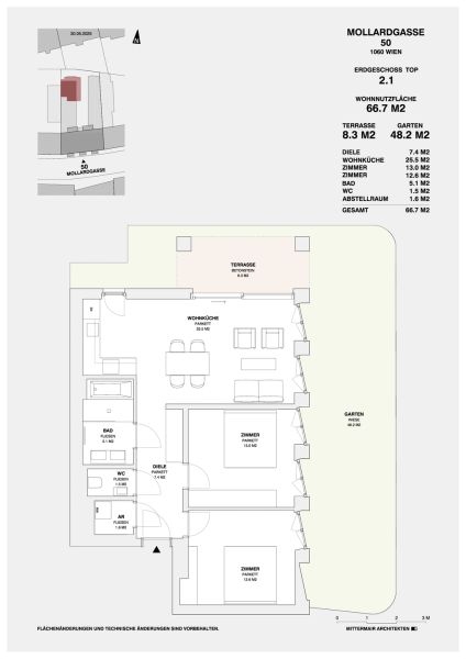 ++NEU++ Exklusiver Neubau: Gerumige 3-Zimmer-Wohnung mit Terrasse & groem Garten - Mollardgasse 50 /  / 1060 Wien / Bild 3