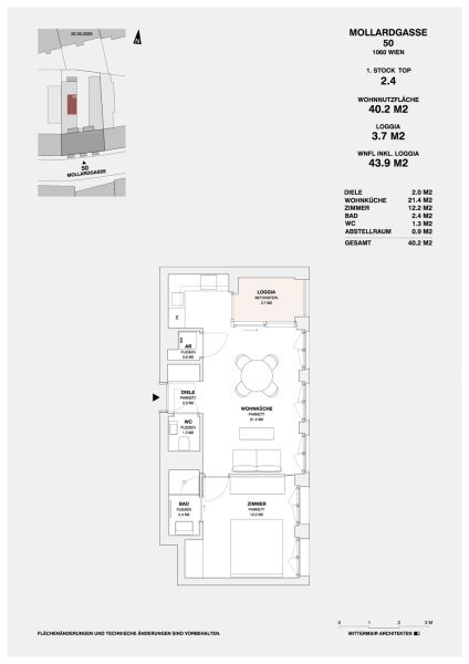 ++NEU++ Erstbezug: Charmante 2-Zimmer-Wohnung mit Loggia im 1. OG - Mollardgasse 50 /  / 1060 Wien / Bild 3