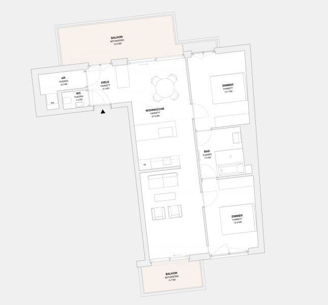 ++NEU++ Neubau-Erstbezug: Moderne 3-Zimmer-Wohnung mit Terrasse im 6. OG (Mollardgasse 50) /  / 1060 Wien / Bild 3