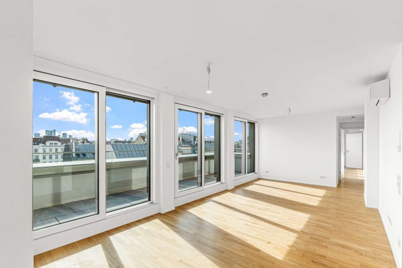 ++NEU++ Exklusiver Erstbezug: Luxuriöse 4-Zimmer-Dachgeschosswohnung mit Terrasse - Mollardgasse 50 / / 1060 Wien / Bild 1