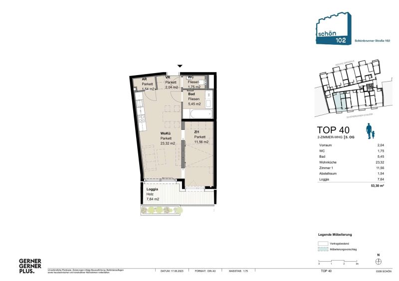 2-Zimmer-Neubauwohnung mit Loggia im 5. Obergeschoss in 1050 Wien / / 1050 Wien / Bild 11