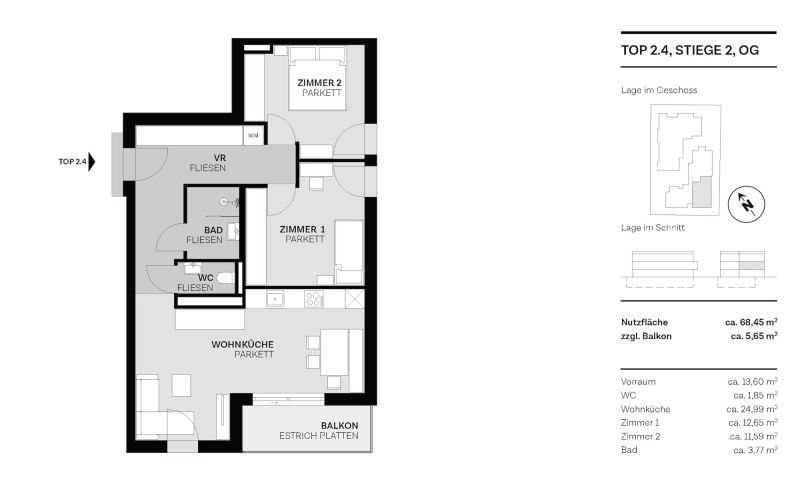 Stilvolles 3-Zimmer-Apartment: Modernes Design trifft auf maritime Lebensqualit�t /  / 1220&nbsp;Wien, Donaustadt / Bild 9