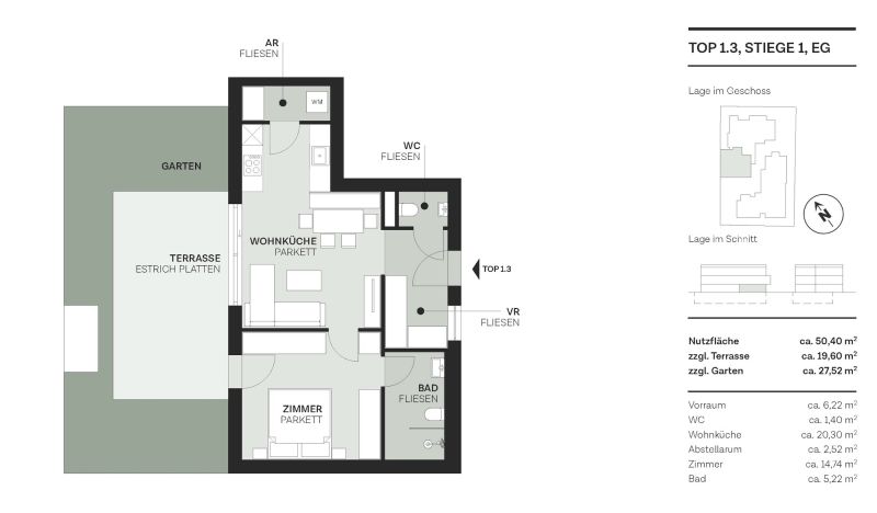 Modernes Wohnen im Gr�nen: Elegantes Garten-Apartment nahe der Alten Donau /  / 1220&nbsp;Wien, Donaustadt / Bild 9